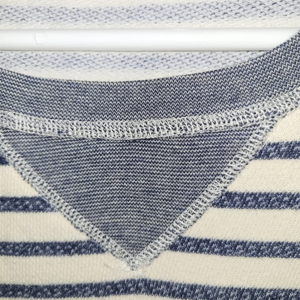 J. Crew Striped Top Cotton Navy And White Size Small